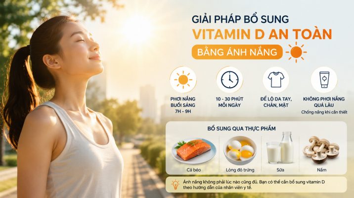 Bổ sung vitamin D an toàn qua tiếp xúc với ánh nắng